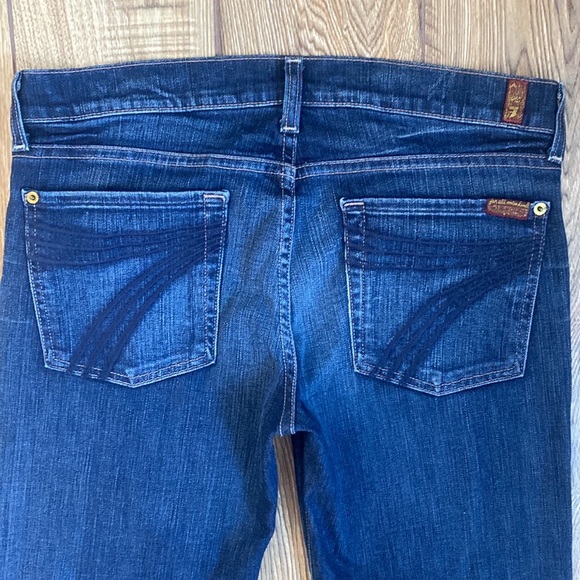 7 For All Mankind Dojo Jeans Size 31 Wide Leg Stretch - Picture 2 of 8